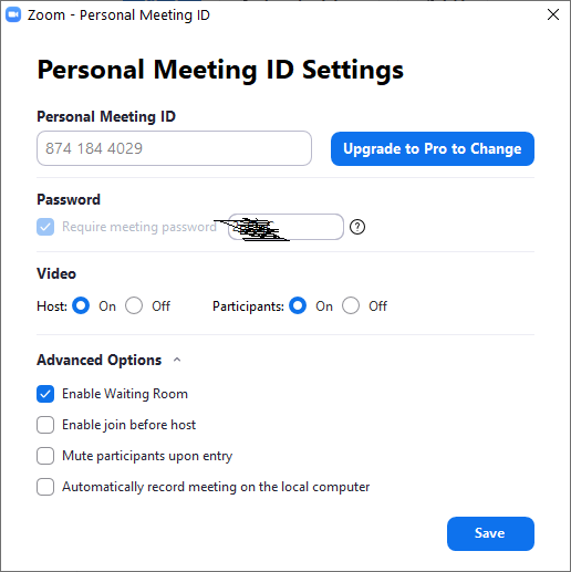 Cara Menggunakan Aplikasi Zoom, Pengaturan Personal Meeting ID Setting