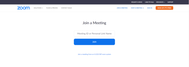 Cara Menggunakan Aplikasi Zoom, Tampilan Join Meeting Zoom