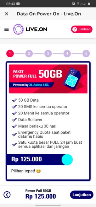 LIVE.ON Provider Digital dari XL  - Pilihan Paket