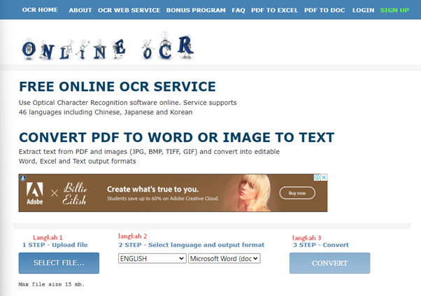 Web online OCR