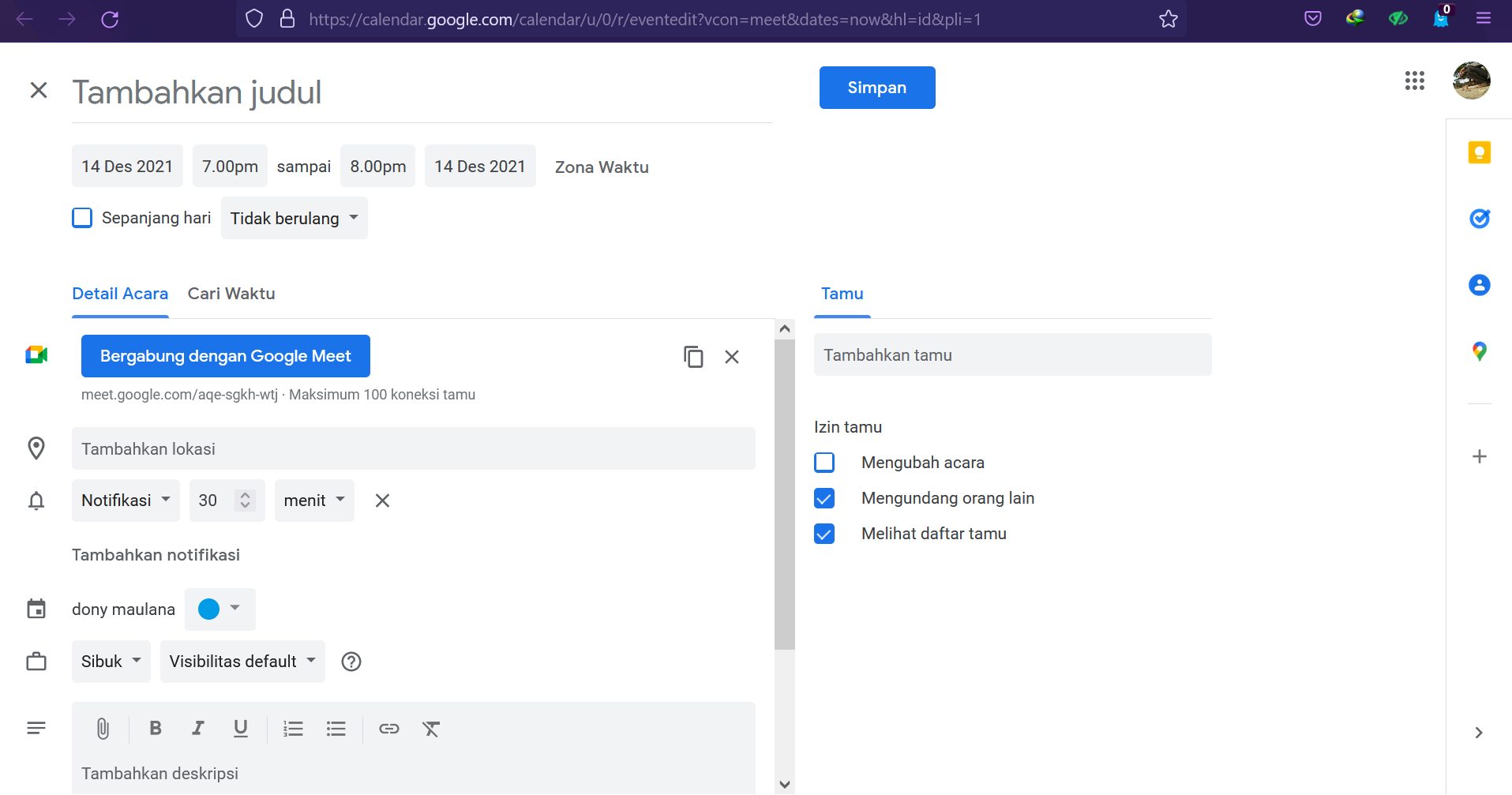 Cara Membuat Room Google Meet di Laptop