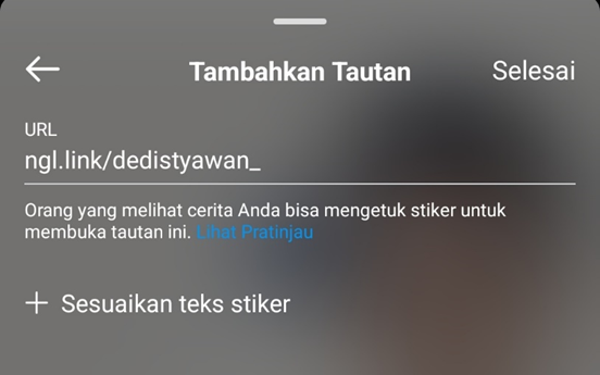 Paste tautan NGL.LINK