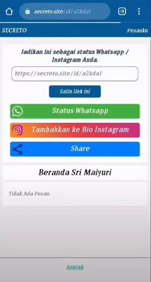 Buat Ulang Akun Secreto