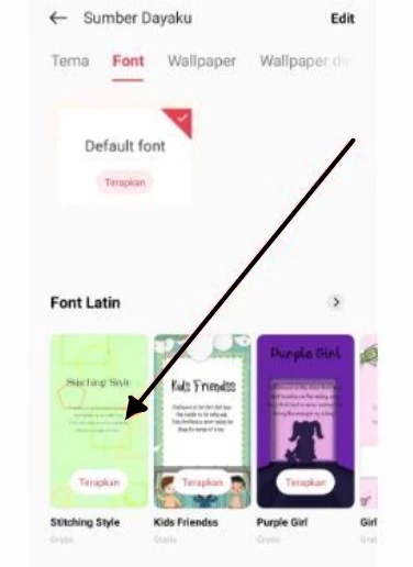 Mengganti Font oppo 2