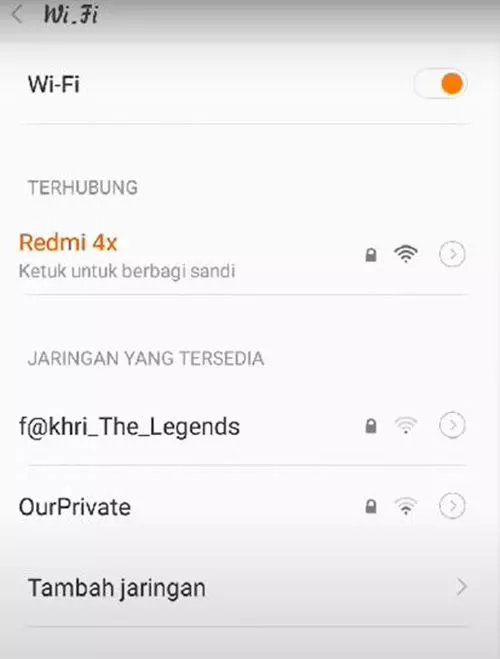 melihat password WiFi OPPO