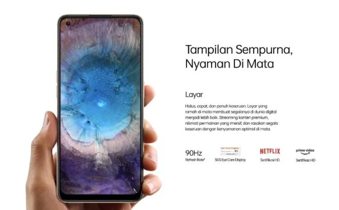 Layar AMOLED FHD Dengan Refresh Rate 90Hz