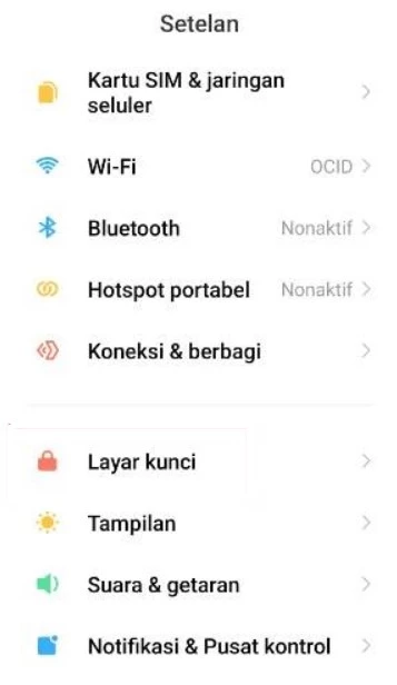 kunci layar xiaomi