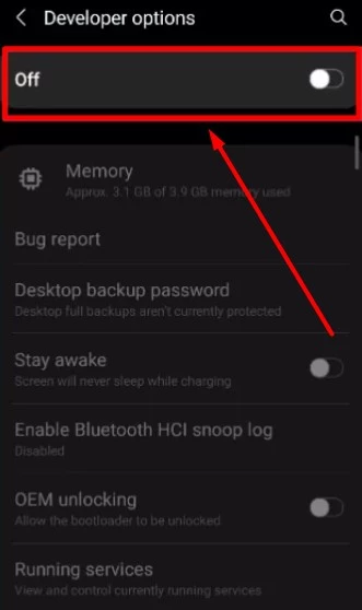 Menonaktifkan Mode Pengembang di Hp Samsung Android