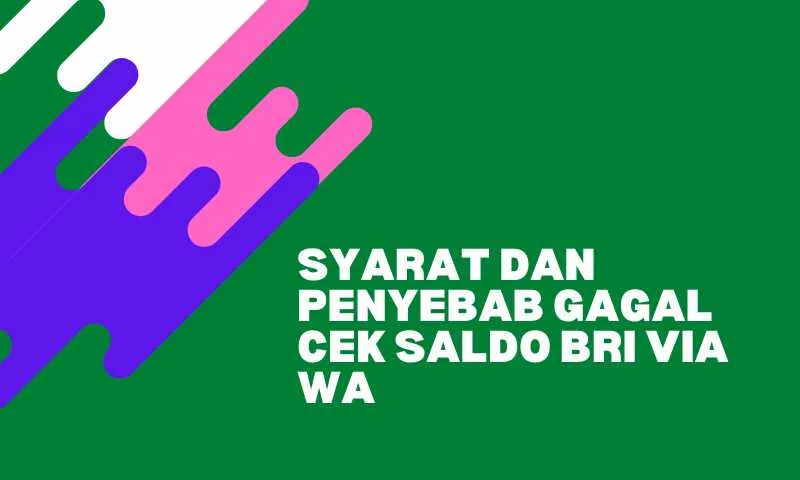 Syarat dan Penyebab Gagal Cek Saldo BRI Via WA