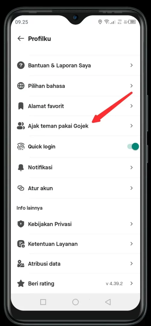 cara melihat kode referral gojek