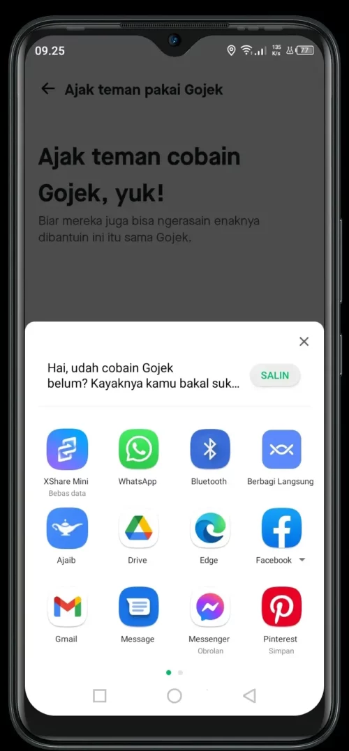 cara melihat kode referral gojek