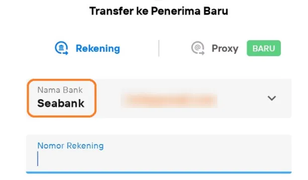 cara transfer ke seabank