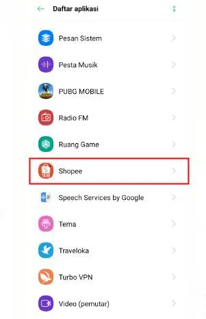 cache aplikasi Shopee