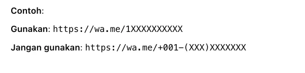 Cara Membuat Link Whatsapp Menggunakan  https://wa.me