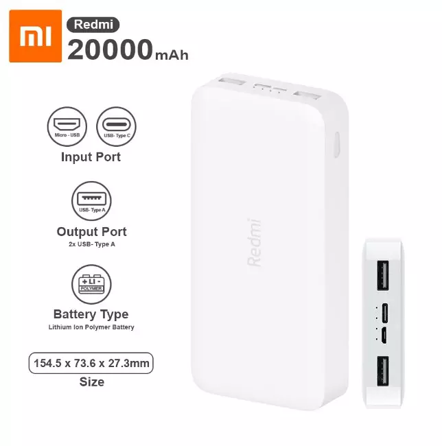 Redmi PowerBank 20000 mAH - Power Bank Yang Bagus dan Tahan Lama