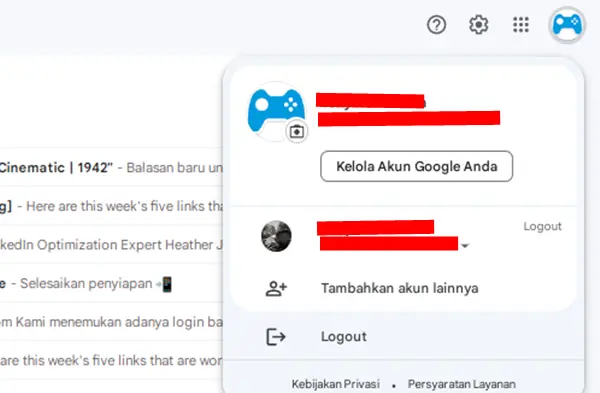 Cara Logout Salah Satu Akun Gmail di Laptop