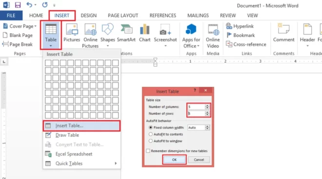 cara merapikan tabel di word