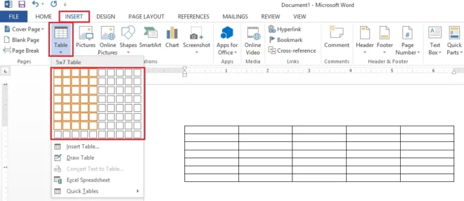 cara merapikan tabel di word