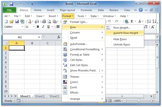 cara merapikan tabel di excel