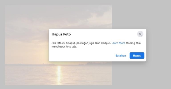 Cara Menghapus Foto Sampul di Facebook Lewat HPPC