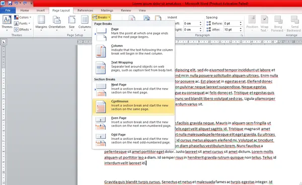 Cara Membuat Section di Word 2010 dan 2013