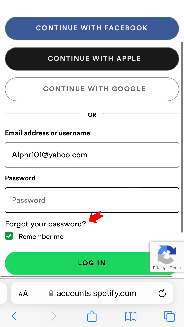 cara mengganti password spotify