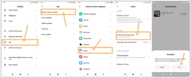 Cara Melihat Album Pribadi di Xiaomi Melalui Menu Pengaturan