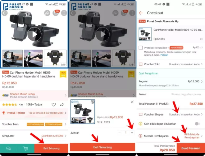 Cara Memesan Barang di Shopee Dengan Beli Langsung