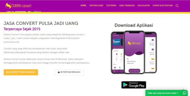 Cara Transfer Pulsa ke Gopay Tanpa Aplikasi via Web Sukma Convert