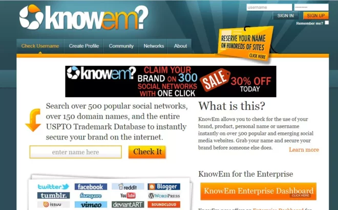Cek Semua Akun Sosial Network Pemilik Email Melalui Web Knowem.com