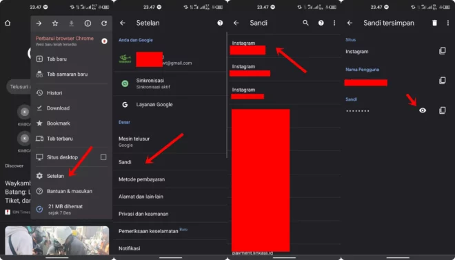 Cara Melihat Password Instagram Yang Tersimpan di Android Melalui Google Chrome