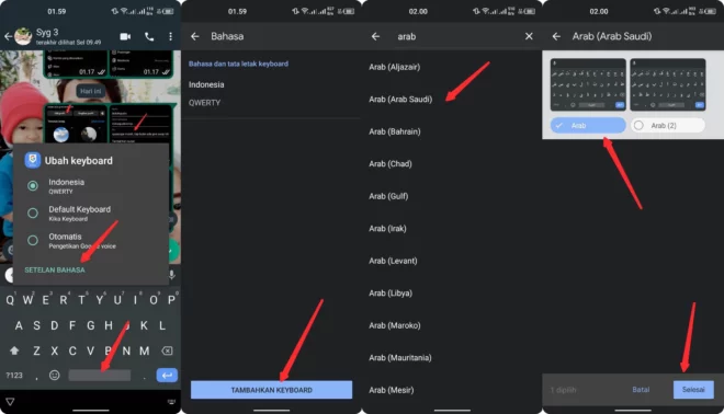 Tambahkan Keyboard Bahasa Arab
